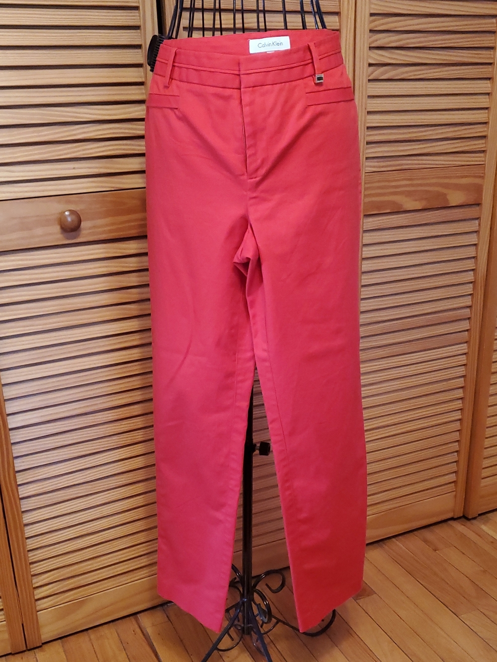 Calvin Klein Coral-Pink Straight Leg Pants